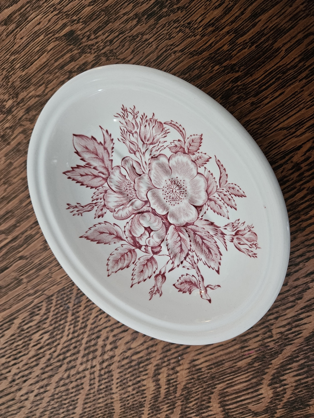 Vintage Mason’s Crabtree & Evelyn Red Floral Transferware Soap Dish England